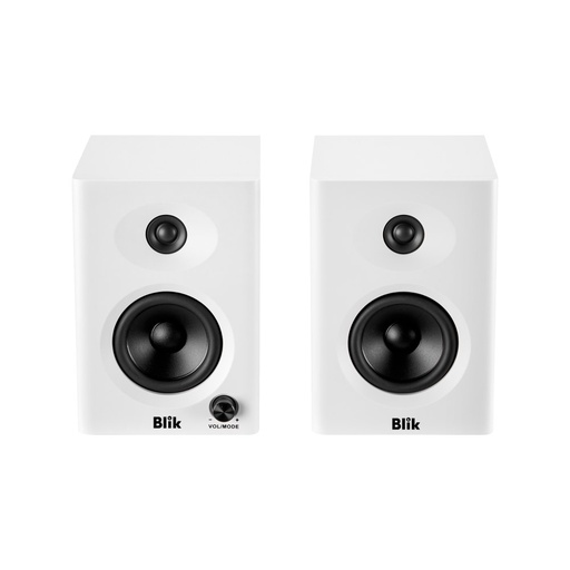 Par Parlantes Bluetooth Blik Bookshelf Lite 30W RMS Blancos